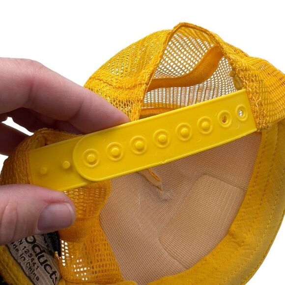 🌽Vintage Dekalb seed Mesh Trucker Hat Cap Seed Corn Snapback Yellow - Picture 6 of 9